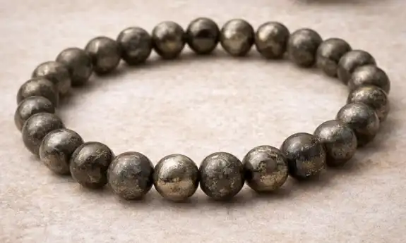 Natural Metallic Stone Bead Bracelet
