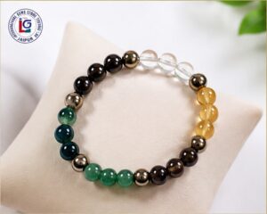 Natural Dhyana Yog Bracelet with Healing Crystal Beads | Meditation & Spiritual Wellness Bracelet for Men & Women | Lab Tested