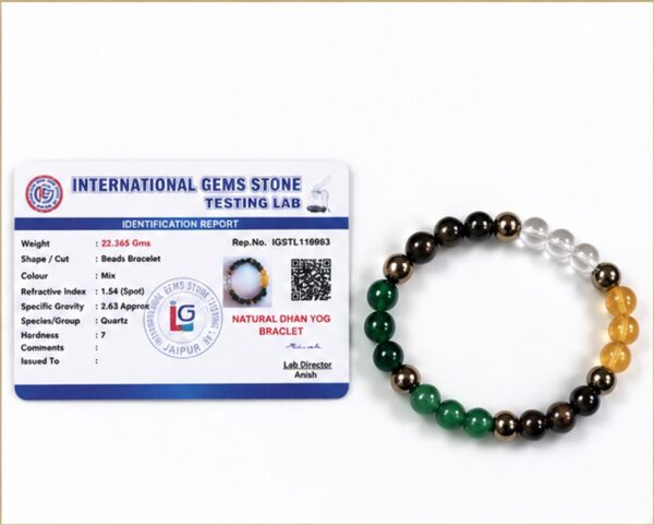 image (79) Natural Dhyana Yog Bracelet with Healing Crystal Beads | Meditation & Spiritual Wellness Bracelet for Men & Women | Lab Tested
