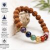 image (84) 7 Chakra Rudraksha Bracelet with Natural Beads & Healing Stones | Seven Chakra Spiritual Bracelet for Men & Women | Meditation & Yoga