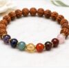 image (85) 7 Chakra Rudraksha Bracelet with Natural Beads & Healing Stones | Seven Chakra Spiritual Bracelet for Men & Women | Meditation & Yoga